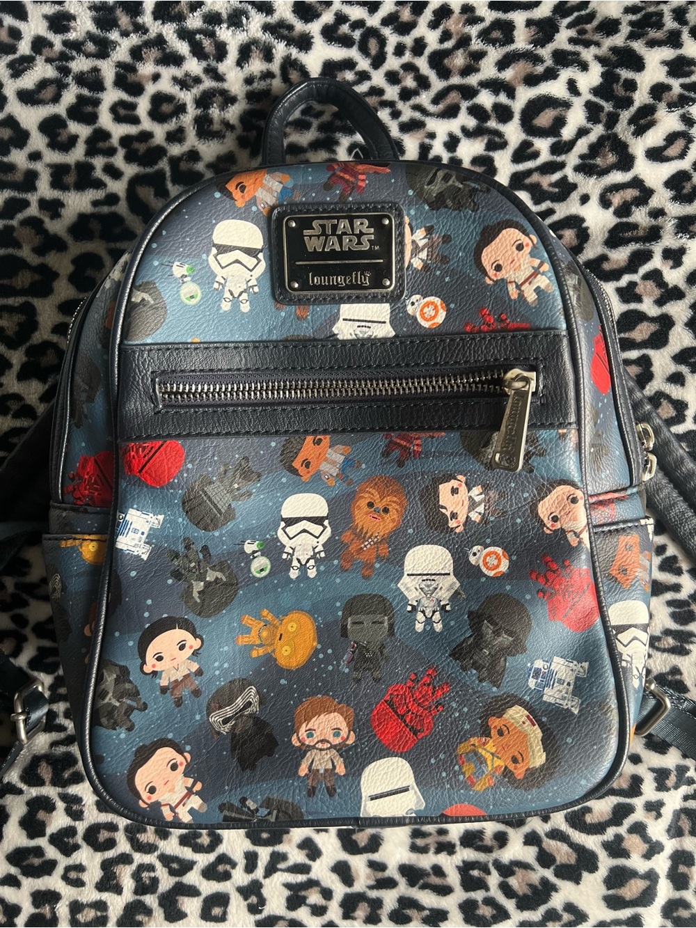 Loungefly Kids Navy Star Wars Character Mini Backpack with Colorful Print